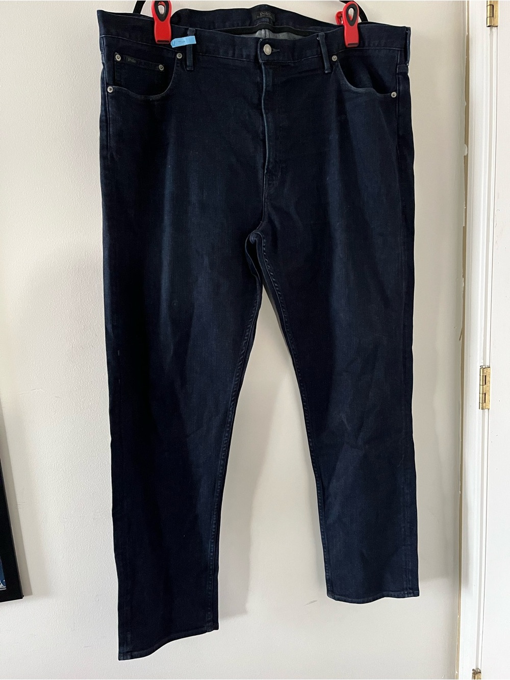 Polo Ralph Lauren Mens Dark Wash Jeans 46 X 34 Straight Leg Classic Denim Preppy